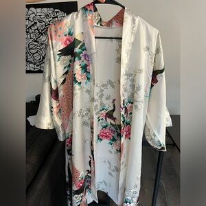 Silk Robe with Peacocks